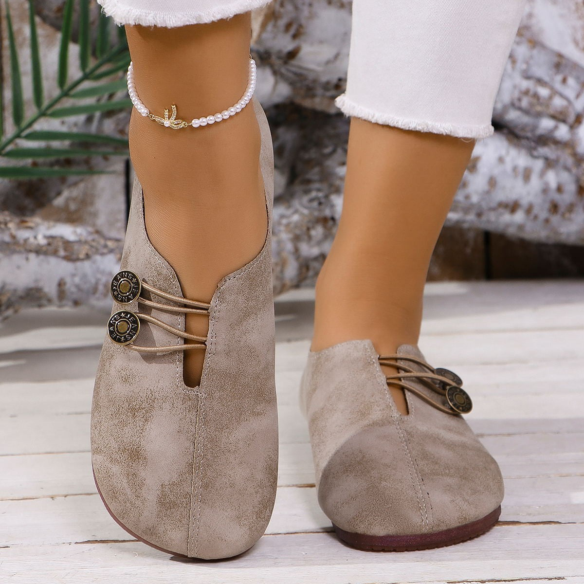 Women's Square-Toe Slip-On Flats — Casual Everyday Shoes