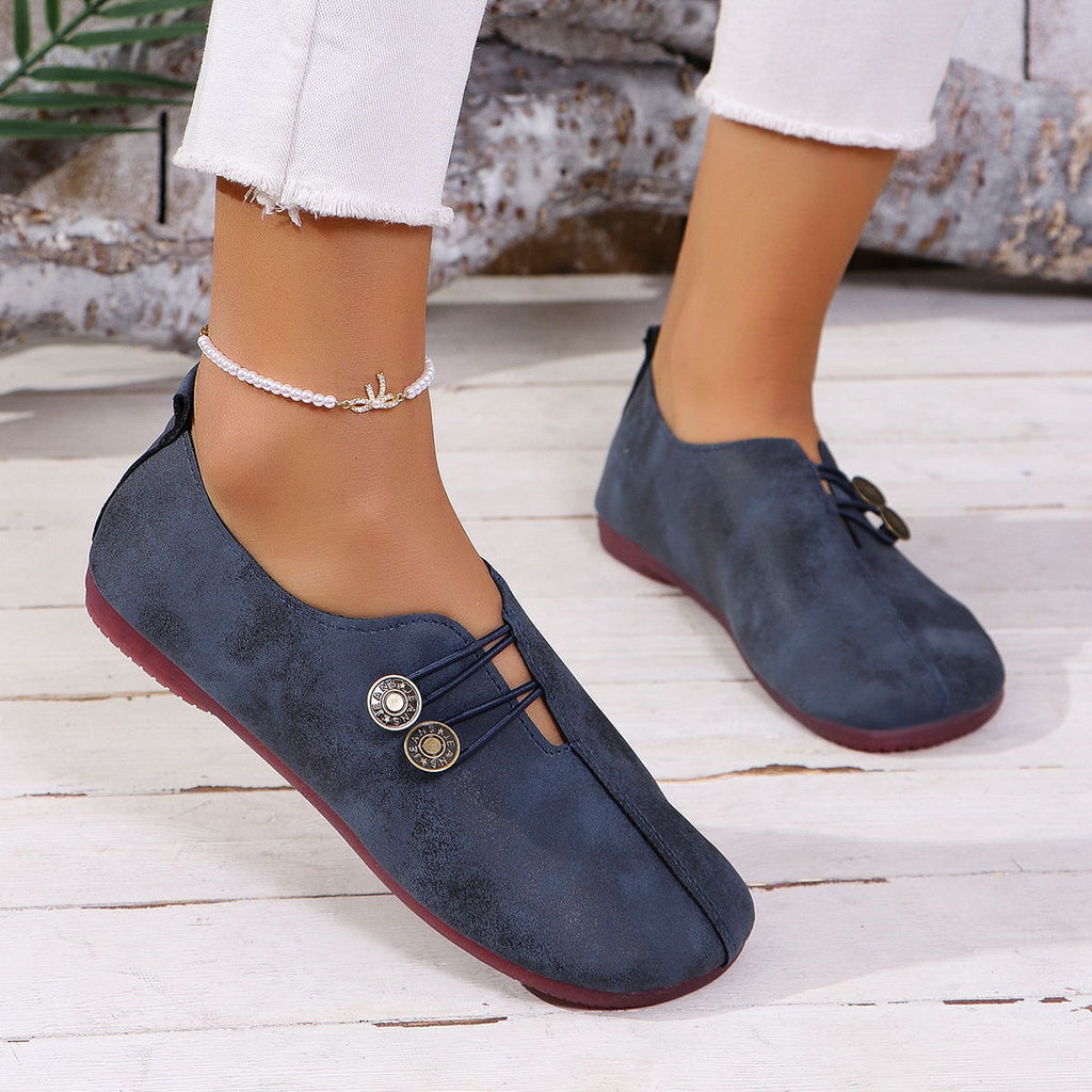 Women's Square-Toe Slip-On Flats — Casual Everyday Shoes