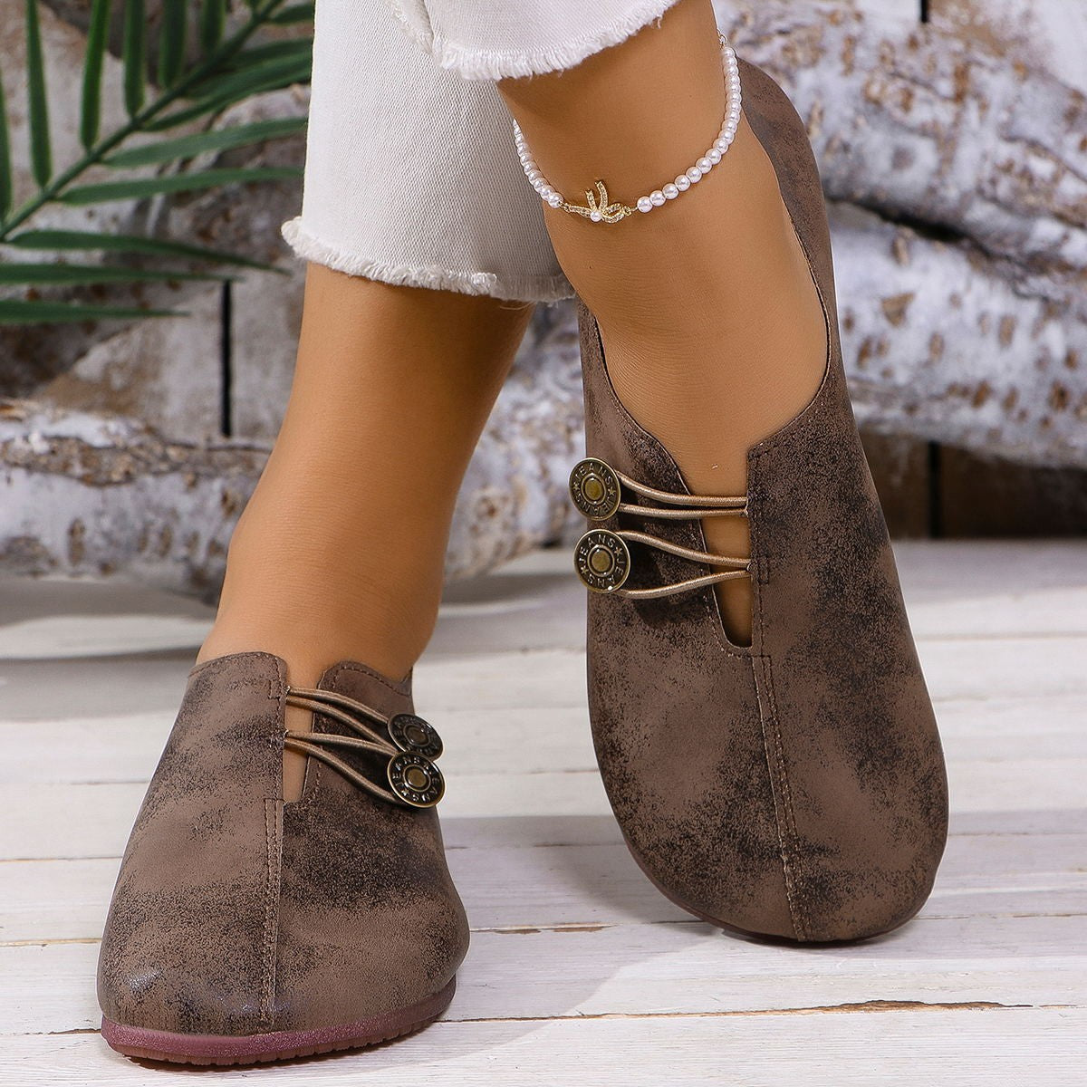 Women's Square-Toe Slip-On Flats — Casual Everyday Shoes