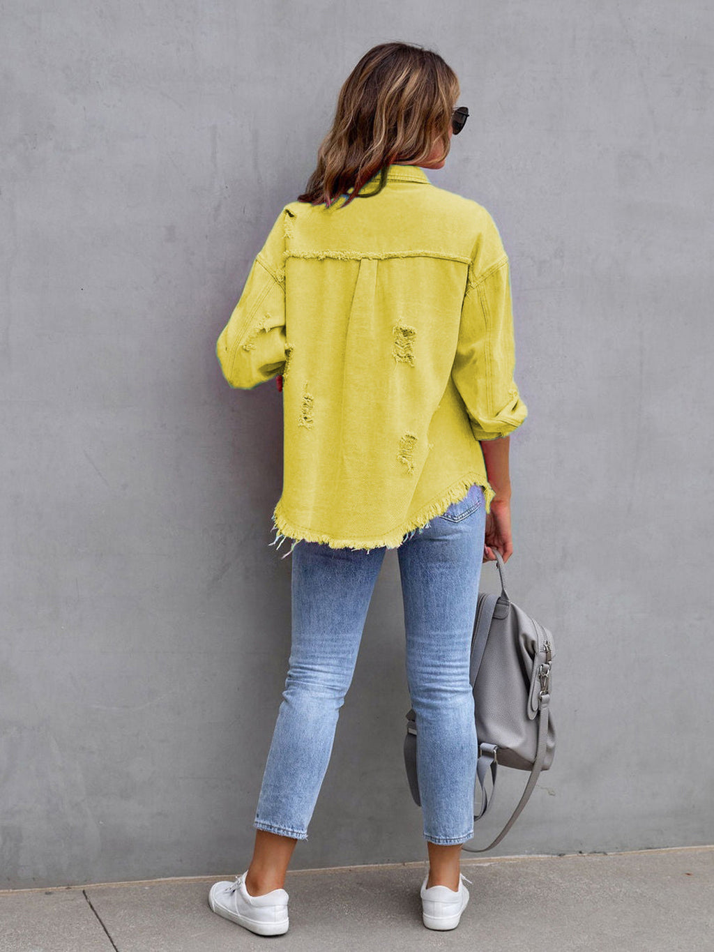 Distressed Fringe Denim Jacket
