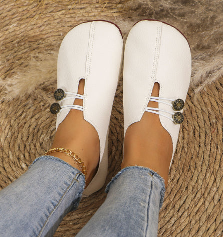 Women's Square-Toe Slip-On Flats — Casual Everyday Shoes