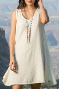 Peyton Cotton Gauze Dress — Sleeveless V-Neck Boho Mini