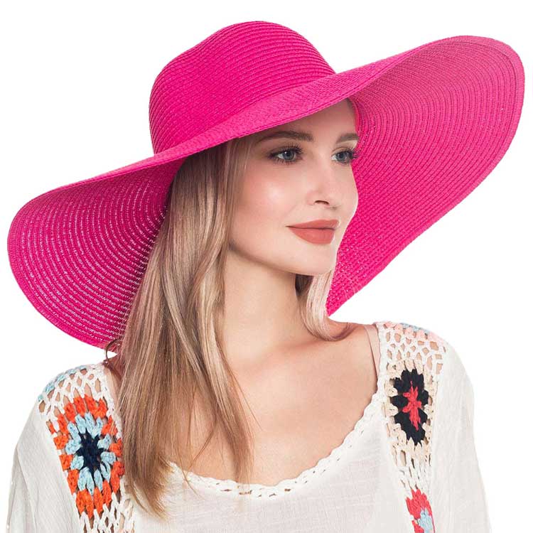 Floppy Wide Brim Straw Sun Hat — Packable UV Protection