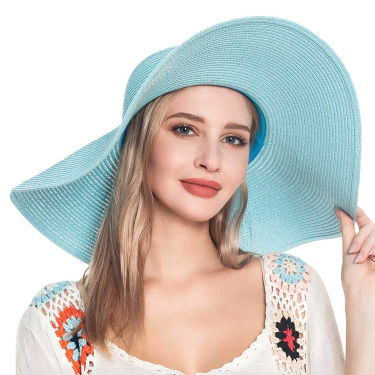 Floppy Wide Brim Straw Sun Hat — Packable UV Protection