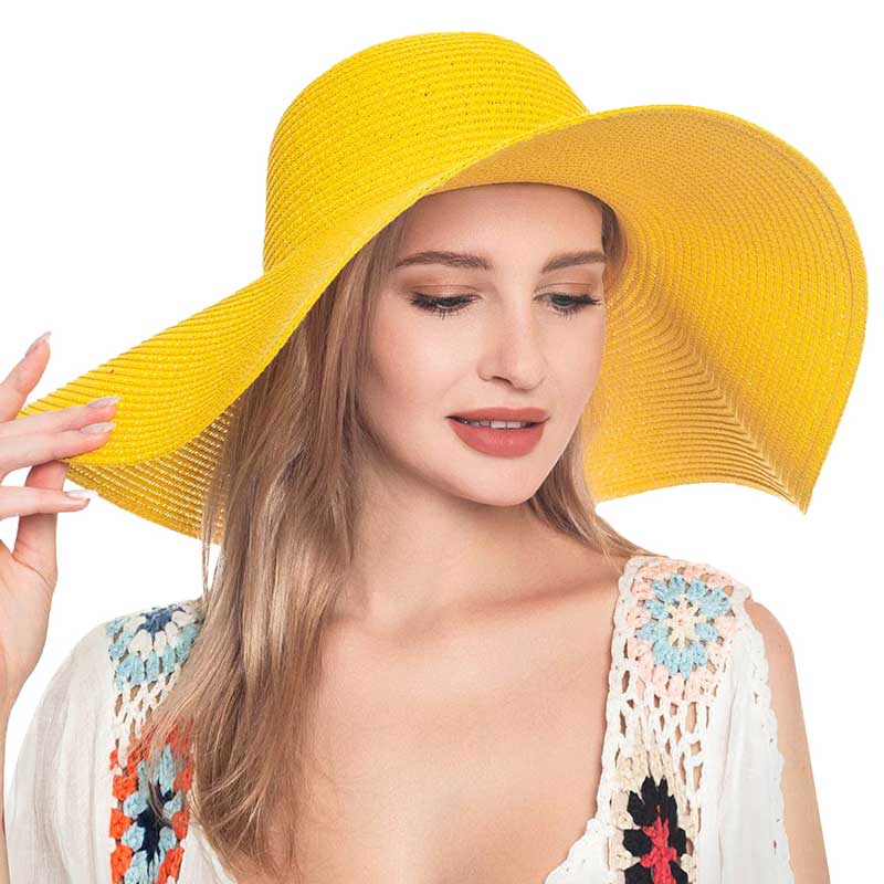 Floppy Wide Brim Straw Sun Hat — Packable UV Protection
