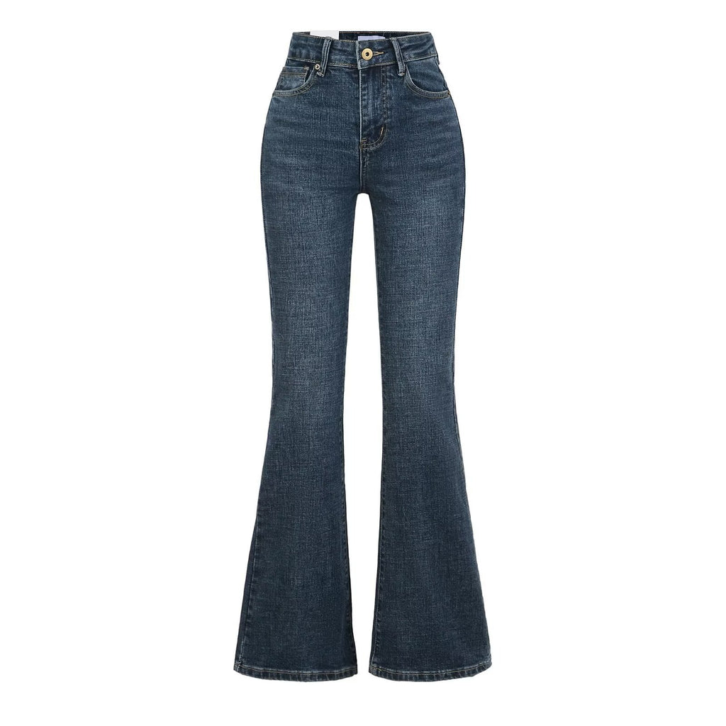 Women's High Waist Bootcut Jeans — Light Blue Slim Fit