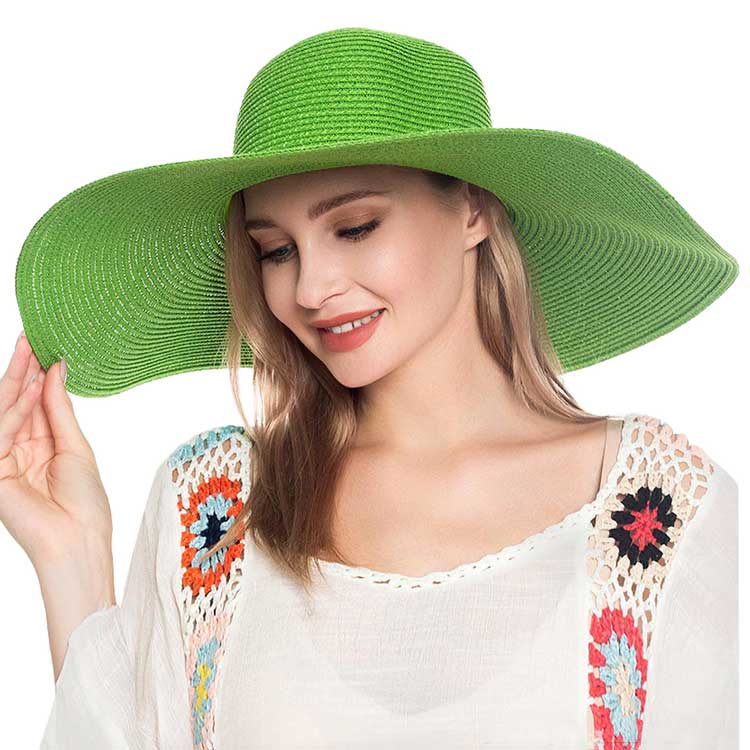 Floppy Wide Brim Straw Sun Hat — Packable UV Protection