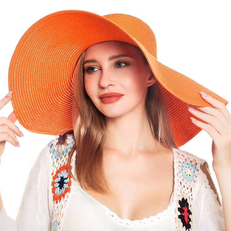 Floppy Wide Brim Straw Sun Hat — Packable UV Protection