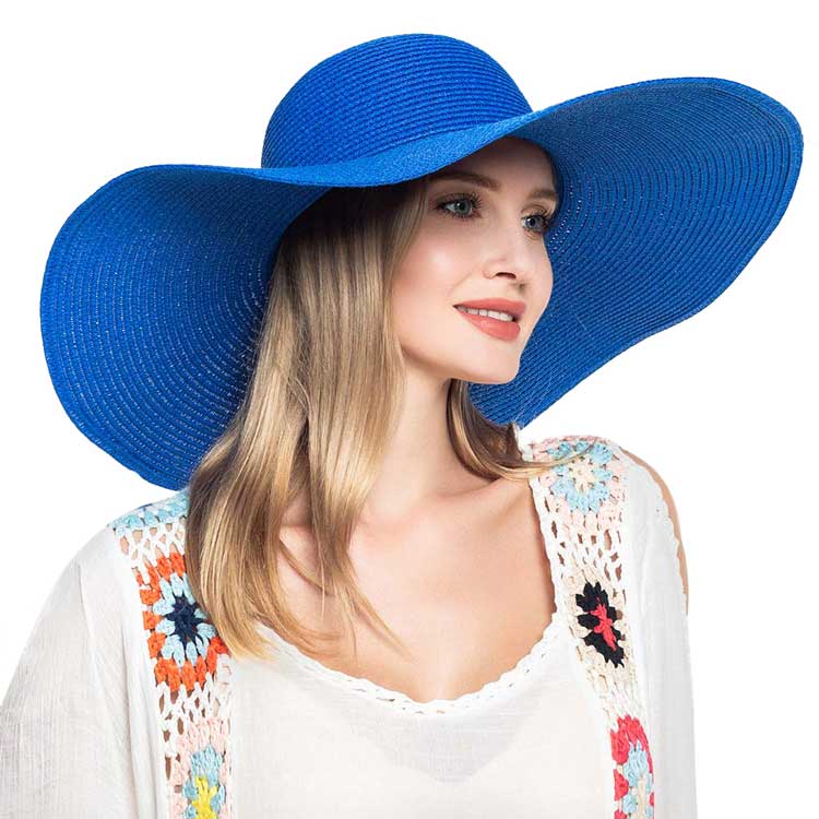 Floppy Wide Brim Straw Sun Hat — Packable UV Protection