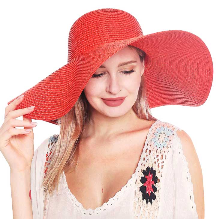 Floppy Wide Brim Straw Sun Hat — Packable UV Protection