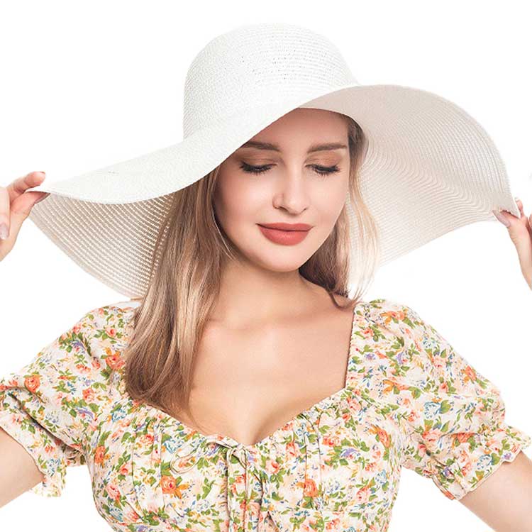 Floppy Wide Brim Straw Sun Hat — Packable UV Protection