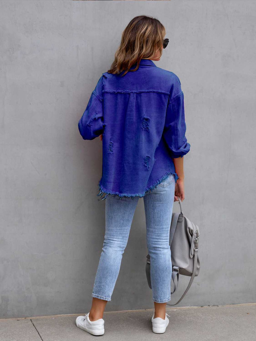 Distressed Fringe Denim Jacket