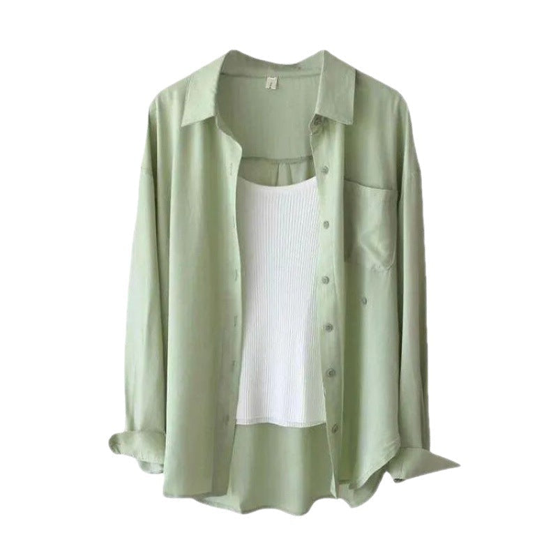 Women's Oversized Cotton Blouse — Casual Loose Fit Long Shirt