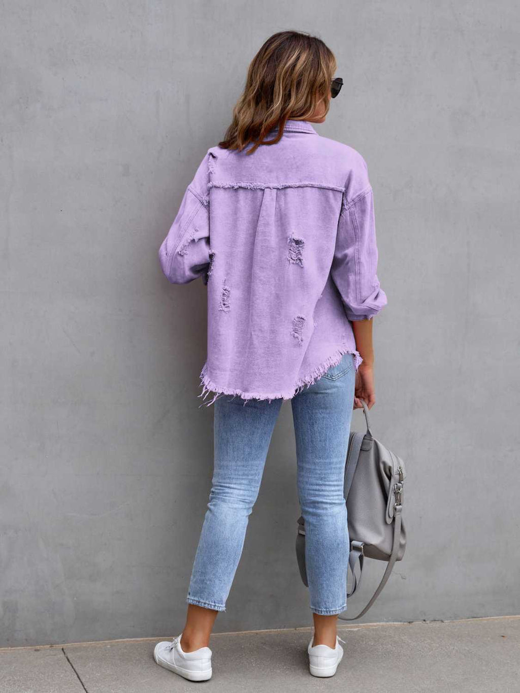 Distressed Fringe Denim Jacket